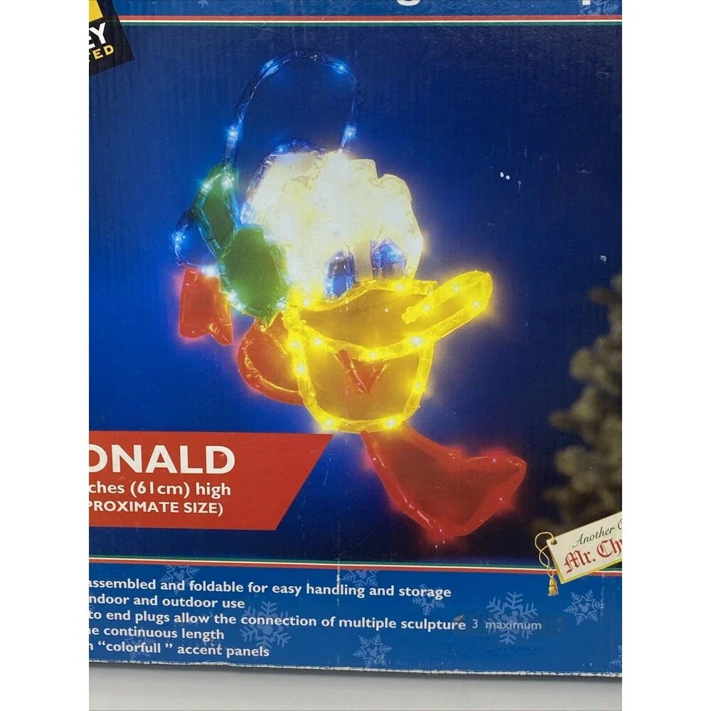 Vintage 1998 Donald Duck Miniature Light‎ Sculpture Christmas Mickey Unlimited